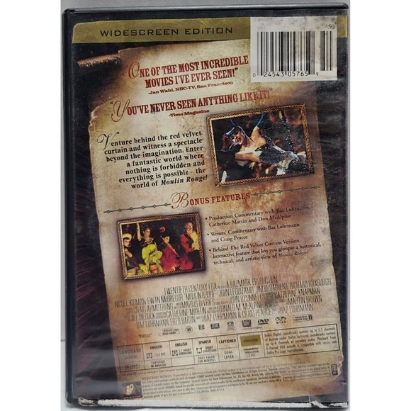 Moulin Rouge (DVD, 2006, Single Disc Version Widescreen Sensormatic) - Picture 2 of 2
